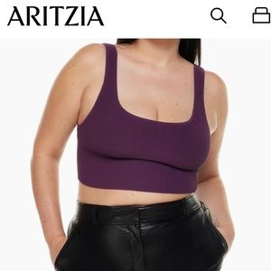 Aritzia Babaton Sculpt Knit Squareneck Cropped Tank